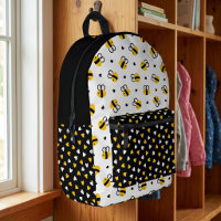 Whimsical Bumblebee & Hearts with Name Cute Kids