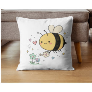  Whimsical Bumblebee Nature Lover  Cushion