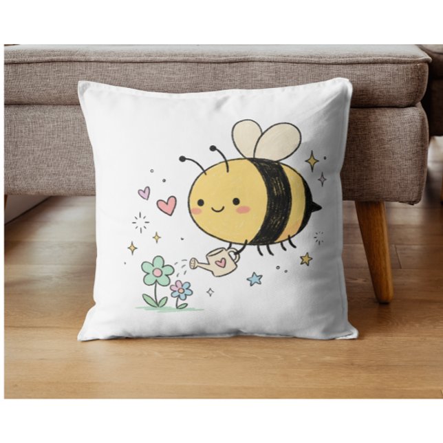  Whimsical Bumblebee Nature Lover  Cushion (Creator Uploaded)
