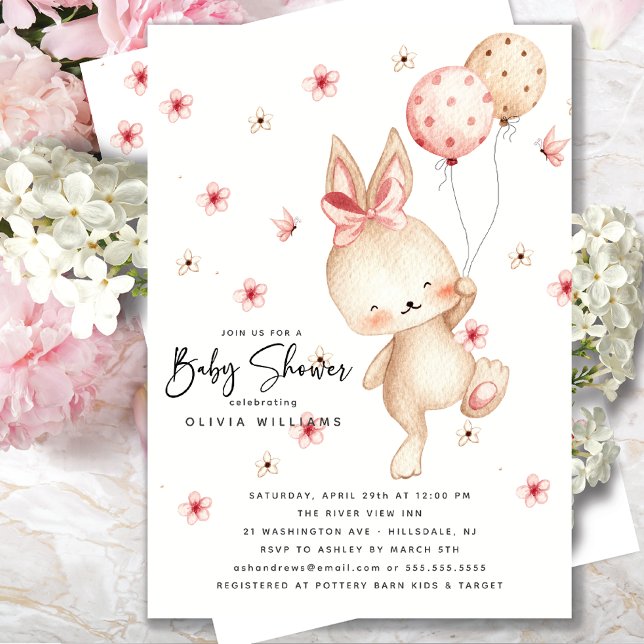 Whimsical Bunny Baby Shower Invitation (Creator Uploaded)