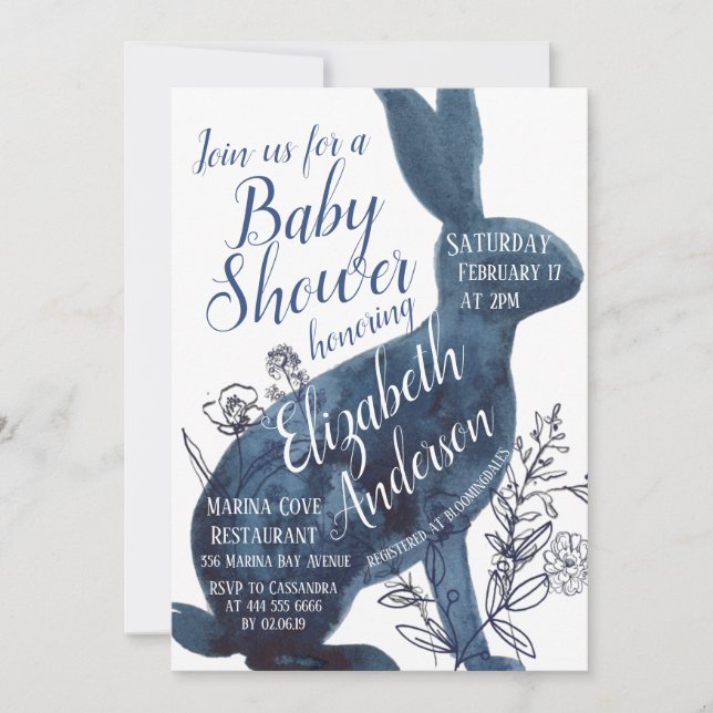 Whimsical Bunny Baby Shower Invitation (Front)