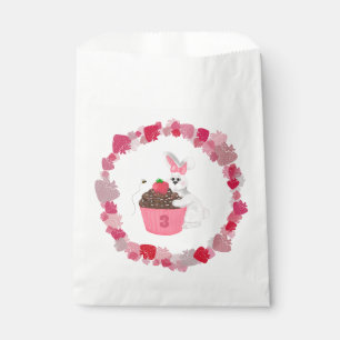 Whimsical Bunny, Bee & Strawberry Cupcake Birthday Favour Bags