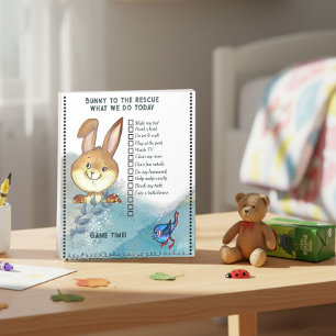 Whimsical Bunny Chore Chart Notepad   Kids 