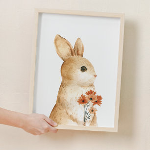 Whimsical Bunny Floral Woodland Nursery Decor 