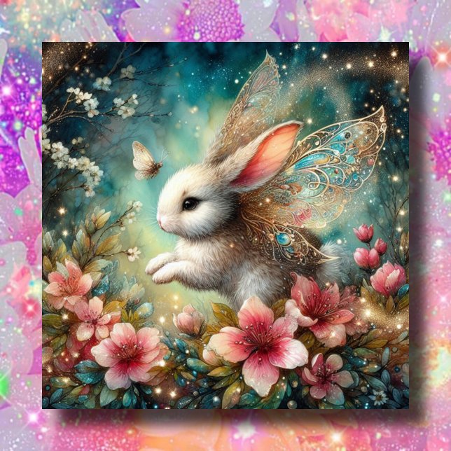 Whimsical Bunny Happy Easter Christian Bible Verse Holiday Card (Creator Uploaded)