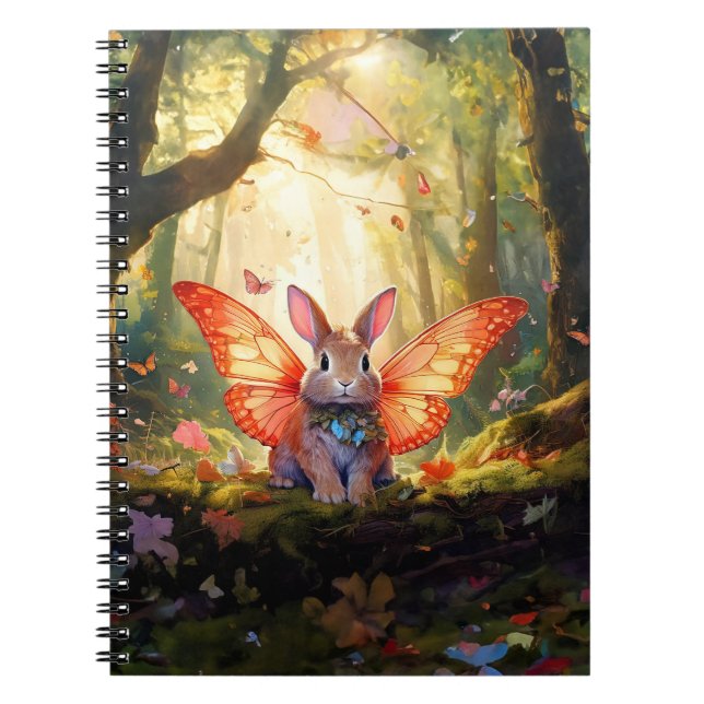 Whimsical bunny in an enchanted forest notebook (Front)