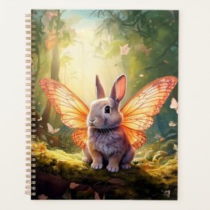 Whimsical bunny in an enchanted forest planner