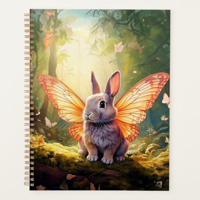 Whimsical bunny in an enchanted forest planner (Front)