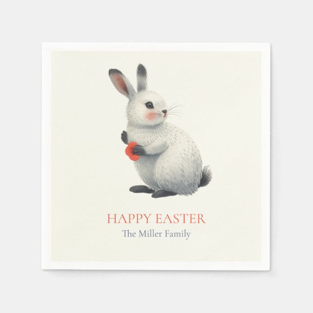 Whimsical Bunny Meadow Easter Brunch Cloth Nap Napkin (Front)