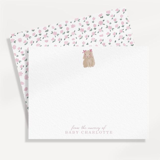Whimsical Bunny Nursery Note Card (Creator Uploaded)