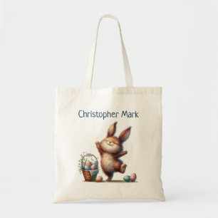 Whimsical Bunny Rabbit Easter Egg Hunt Tote Bag