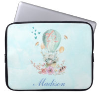 Whimsical Bunny Riding in a Hot Air Balloon