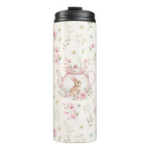 Whimsical Bunny Teapot Floral Spring
