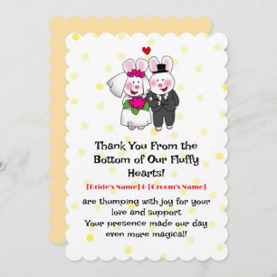 Whimsical Bunny Wedding  Thank You Card