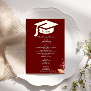 Whimsical  Burgundy Graduation party dinner menu