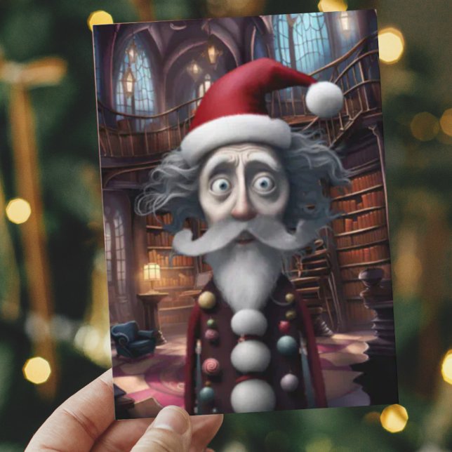 Whimsical Burtonesque Santa Card Original Design (Creator Uploaded)