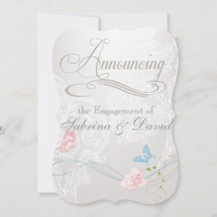 Whimsical Butterflies and Lace Engagement Announcement