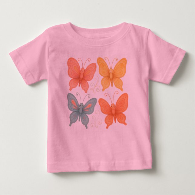 Whimsical  Butterflies  Baby T-Shirt (Front)