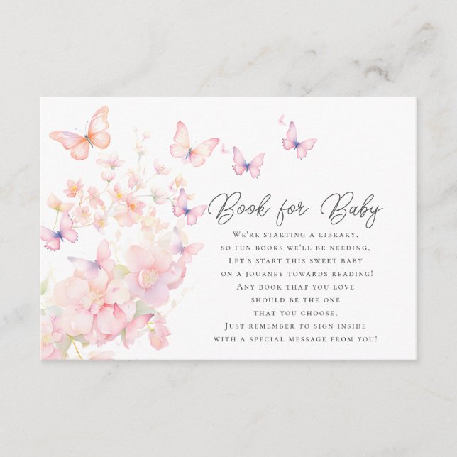 Whimsical Butterflies Book for Baby Enclosure Card (Front)