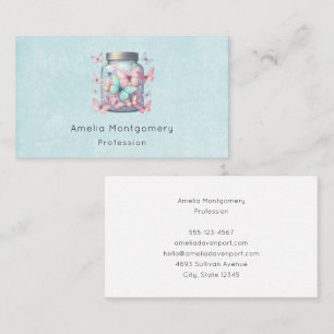 Whimsical Butterflies in a Jar Business Card