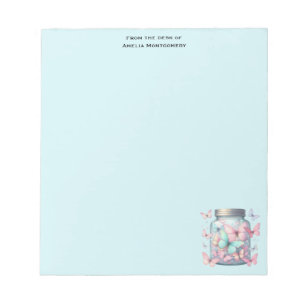 Whimsical Butterflies in a Jar Notepad