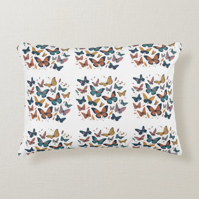 Whimsical Butterflies T-Shirt Decorative Cushion (Front)