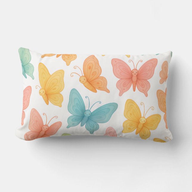"Whimsical Butterflies" Throw Pillow (Front)