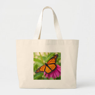 Whimsical Butterfly And Flower Market Large Tote Bag
