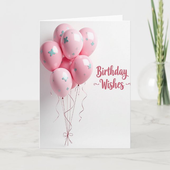 Whimsical Butterfly Birthday Card (Front)