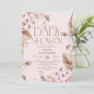 Whimsical Butterfly Boho Baby Shower Invitation