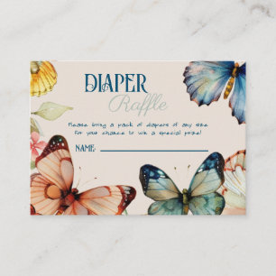 Whimsical Butterfly Fairytale Diaper Raffle  Enclosure Card