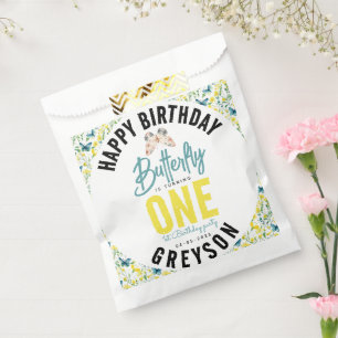 Whimsical Butterfly Floral 1st Birthday Favour Bags