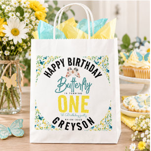 Whimsical Butterfly Floral 1st Birthday Favour Bags