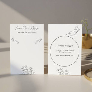 Whimsical Butterfly Floral Custom Jewelry Card