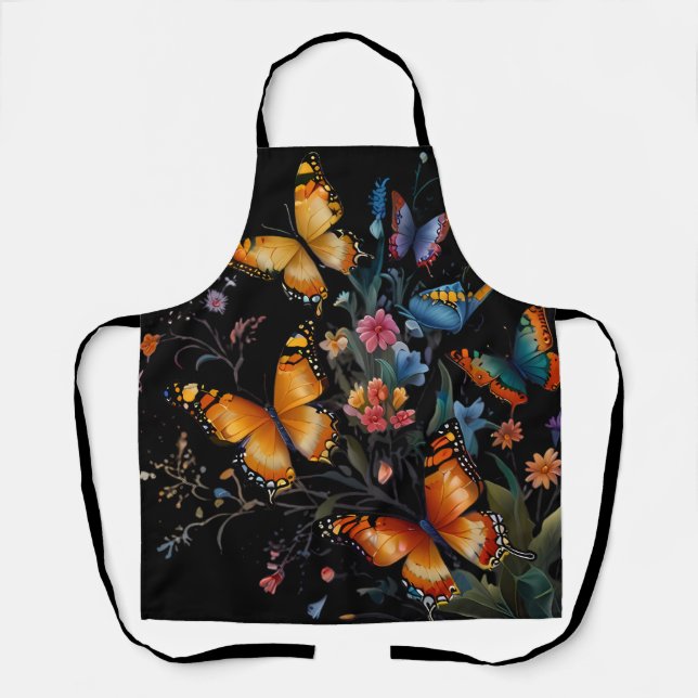 Whimsical Butterfly Garden Apron (Front)