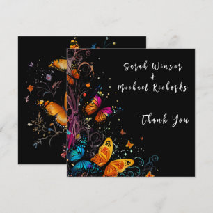 Whimsical Butterfly Garden Flat Thank You Card
