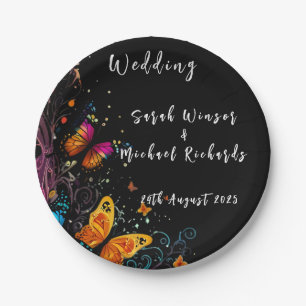 Whimsical Butterfly Garden Postcard Paper Plate