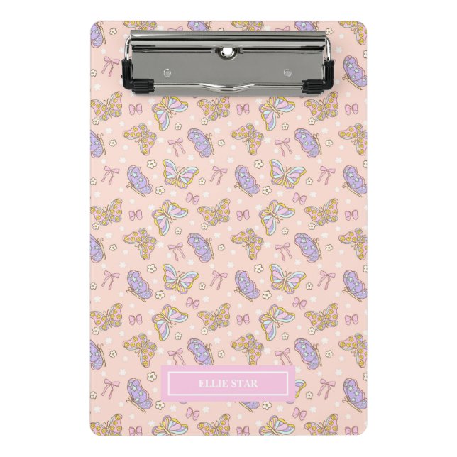 Whimsical Butterfly Girl Personalised Mini Clipboard (Front)