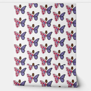 Whimsical Butterfly Girl Wallpaper   Floral Fairy 