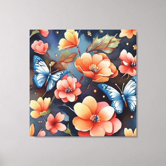 Whimsical Butterfly Illustration Unique  Canvas Print (Front)