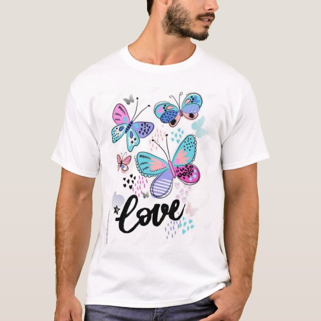 Whimsical Butterfly Love" T-Shirt (Front)