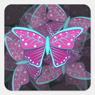 Whimsical Butterfly Square Sticker