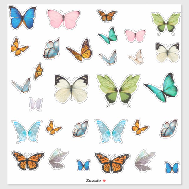Whimsical Butterfly Stickers (Sheet)