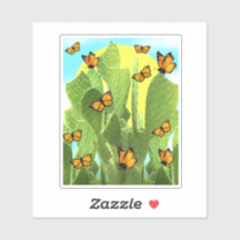 Whimsical Cactus And Butterflies