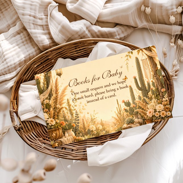 Whimsical Cactus Boho Books for Baby Enclosure Card (Creator Uploaded)