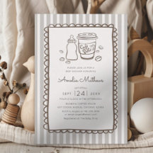 Whimsical Cafe Bebe Stripes Baby Shower