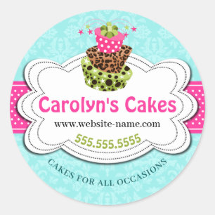 Whimsical Cake Bakery Classic Round Sticker