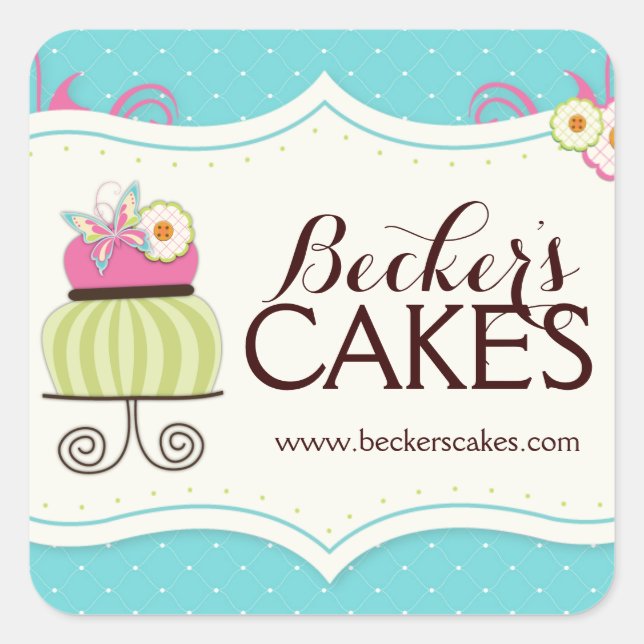 Whimsical Cake Bakery Stickers (Front)