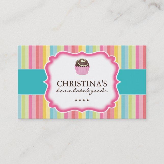 Whimsical Cake Ball Business Cards (Front)