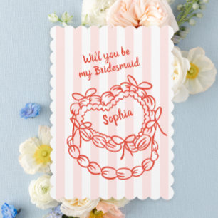 Whimsical Cake Bridesmaid Card
